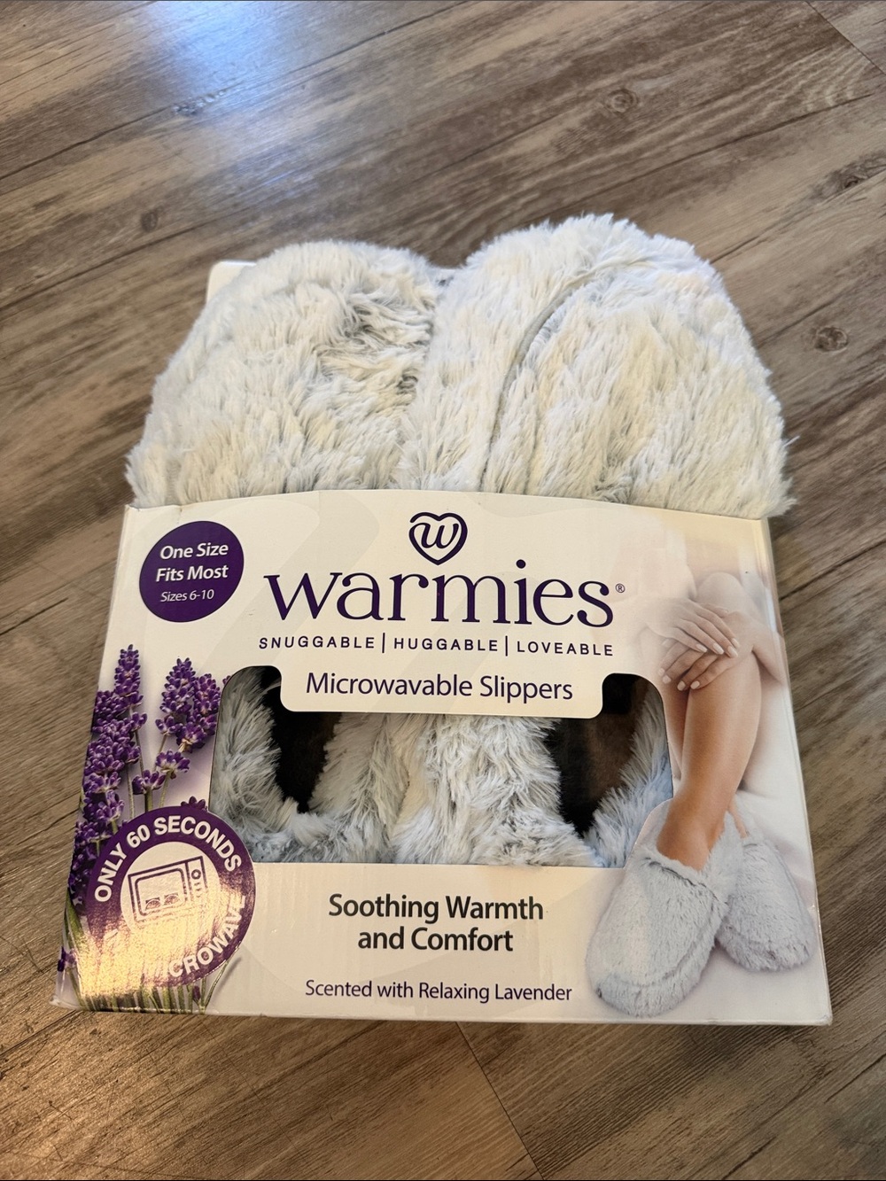 Warmies Women's Microwavable Slippers - Lavender Scented Cream